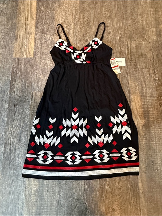INC International Concepts Dresses & Skirts - Black Geometric Embroidered Sundress
